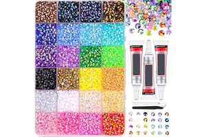 24 färger 3 mm geléstrass, 32 000 st glitterstenar, bedazzler-kit, flatback strass för pyssel naglar textilier diamantmålning