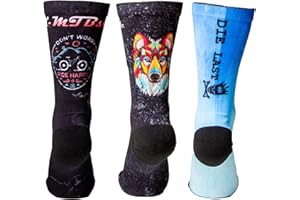 XMTBSTYLE Pack de 3 Calcetines de Deporte Hombre Mujer para Crossfit, Ciclismo, MTB, Running, Gimnasio