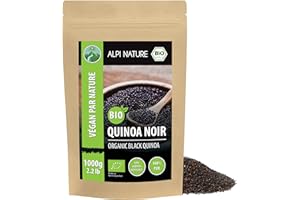 Alpi Nature Quinoa BIO Noir 1kg, Quinoa Noir bio pour la Cuisine et les Salades, Sans Gluten