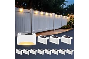 GIGALUMI Solcellslampor utomhus 12-pack, trappljus, vattentät, LED-belysning för utomhustrappor, trappsteg, staket, uteplatse