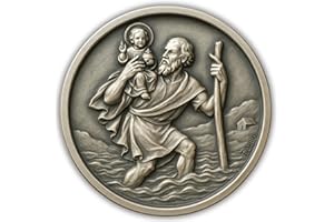 ELBKAISER – Christopherus Auto Magnet – Silber – Heiliger Christophorus Plakette fürs Auto – Schutzpatron - Autofahrer & Schutzengel Auto Magnet, edle Christophorus Auto als Geschenk