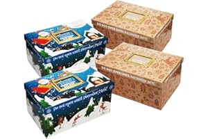 SIMPAHOME Christmas Eve Box Decorative Festive Gift Treat Box - Assortment Set of 4 - Flat Packed Assembly Required - 15.5cm (H) x 33.5cm (L) x 23cm (W)