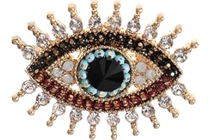 jojofuny Evil Eye Broche en cristal pour mauvais œil avec épingle à broche Devils Eye Bijoux Strass Pull Clips Femme Cardigan Clips Épinglettes Fille Broche pour Sweater Écharpe Manteau