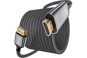 VIOY Displayport to HDMI Cable 2 M, 4K@30HZ Uni-directional DP (Source) to HDMI (Display) Cord, 1080P@120HZ Displayport Male Braided Cord for Desktop, Monitor, HDTV, AMD, Projector