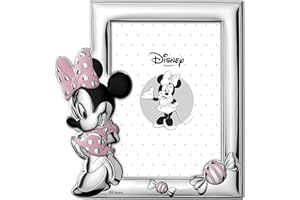 ‎VALENTI & CO. Disney Baby - Bilderrahmen - für Tische oder Nachttische im Kinderzimmer - mit bunten Details - Minnie-Maus-Design - silberfarben