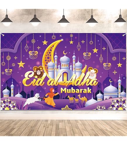 Ramadan Hintergrund Banner 180x110cm – Eid Mubarak Dekoration Für Deine Festliche Party