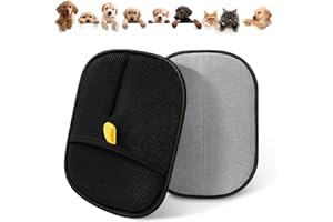 Mayoii Lot de 2 gants de toilettage pour chat et chien - Brosse magnétique - Gants antistatiques pour enlever les poils d'animaux - Respirants et lavables - Noir
