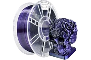 iBOSS Jedwab dwukolorowy fioletowy czarny Plus, 1 kg filament High-Speed PLA PRO 1,75 mm +/-0,02 mm, nadaje się do większości drukarek FDM, filament PLA+ 3D (jedwabny, liliowy, czarny)