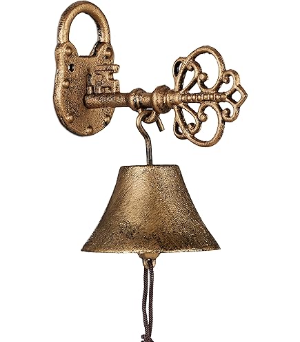 Campanella Da Porta In Ghisa Antica - Con Gufo E Cordoncino, Stile Shabby Chic Argento, Per Esterni - Foto 4