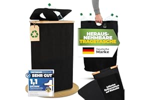 COTTARA® Pfandflaschen Sammelbehälter mit Deckel und Tragetasche | Pfandbehälter mit Loch drehbar | Ideale Pfandflaschen Aufbewahrung Leergut Sammelbehälter Flaschensammler (Schwarz ohne Aufdruck)