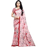 Kashvi sarees georgette with blouse piece Saree (1552_ Multicoloured_ One Size)