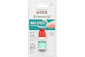 KISS Powerflex Max Speed Fake Nail Glue, Flex Formula for Ultra Hold of False Nails, Instantly Repairs Breaks and Tears, Packaging may vary