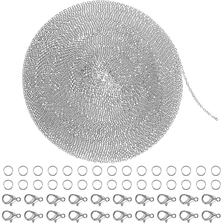 FOCALOOK Roestvrij stalen ketting voor dames, 1,4 mm/2 mm, dunne