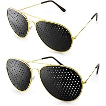 4 Lunettes Sténopéiques Noires - Entraînement Des Yeux Et Détente Visuelle - Branches Pliables Unisexe
