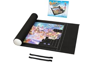 Lavievert Jigsaw Puzzle Mat Roll Up for 1000 1500 Pieces, Portable Puzzle Storage Saver with Unique Auxiliary Line, Puzzle Storage for Adults & Kids, Environmental Friendly Material