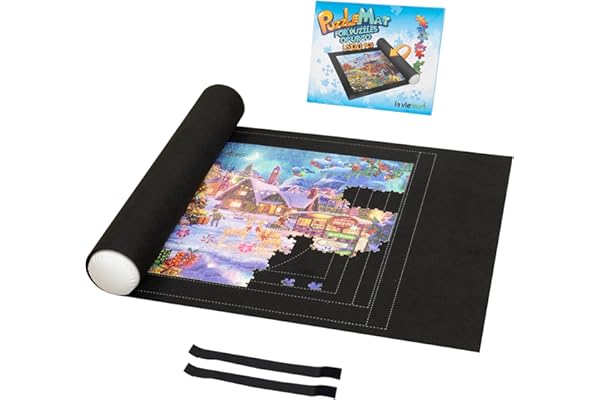 Lavievert 1500 Piece Jigsaw Puzzle Mat Roll Up with Unique Auxiliary Line Design, Portable Puzzle Board for Adults, Non-Slip Puzzle Keeper Storage Saver for Up to 1500 Piece Puzzles