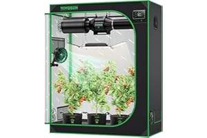 VIVOSUN S425 Tienda de Cultivo 4x2, Mylar Altamente Reflectante de 48 x 24 x 60 Pulgadas con Ventana de Observación y Bandeja de Piso para Plantas Hidropónicas de Interior para VS2000