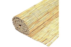 LG TRADERS LIMITED Extra Thick Natural Peeled Reed Fence, Garden Screening Fence Panels, Privacy & Protective Screening Roll for Outdoor Wind and Sun Protection (8mm-10mm Thickness) (1m x 3m)