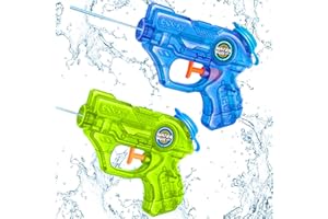 QUANQUER Water Guns for Kids Squirt Guns - 2 Pack Mini Water Blaster Soaker with Trigger for Boys Girls Summer Outdoor Swimming Pool Water Fighting