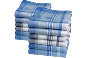 Merrysquare Pañuelos de Tela Oscar para Hombre – 100% Algodón Teñido en Hilo – 40x40 cm – Clásicos, Resistentes y Económicos