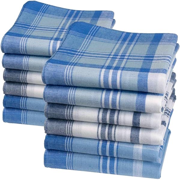 9 Grote Stoffen Zakdoeken voor Heren - 100% Katoen - 40x40 cm - Model Gaspard