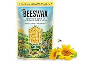 UNOTENA Cera d'api Gialla 908G/2.2KG/4.5KG/9KG - Pastiglie di Cera d'api Naturale per Candele Cera d'api e lavori Artigianali. Ideale per la Produzione di Candele.