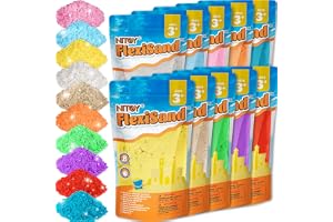 NiToy Value Pack 18 pund med 10 färgad kuldable självstickande sand, aldrig längre kör utomhus kul för 3 år och upp barnens b