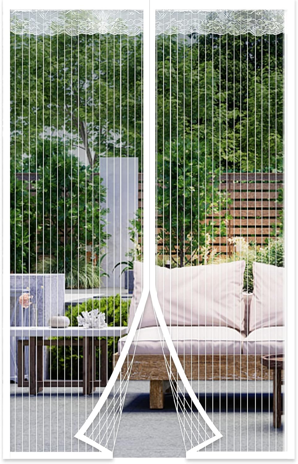DIKER Mosquitera Puerta Magnetica mosquiteras para puertas 90x210cm cortina mosquitera puerta exterior Cierre Automático para dormitorio balcón sala de estar puerta de patio, Blanco