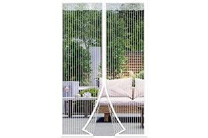 DIKER Mosquitera Puerta Magnetica mosquiteras para puertas 90x210cm cortina mosquitera puerta exterior Cierre Automático para dormitorio balcón sala de estar puerta de patio, Blanco