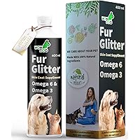 WOW DOG Fur Glitter Dog Hair Fall Control & Skin Coat Disease Solution with Concentrated Fatty Acids Supplement Omega 3…