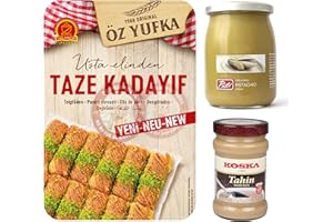 GENERIC The Best Match Dubai Chocolate Making Kit - 1x Fulya Fresh Kadayif 400 G - 1x Pisti Pistachio Paste Cream 600 G - 1x Koska Tahini 300 G Premium Kataifi Original Pastry Threads by BAKKALIM UK
