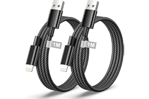 KEASEN Câble iPhone 1M Lot de 2 [Certifié Apple MFi],Cable Chargeur i Phone Cable Lightning USB Cable USB Nylon Fil Cordon Chargeur Rapide pour iPhone 14/13/12/11 Pro Max/X/XS/XR/8/7/6 Plus/SE