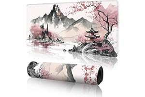 LeKuni duża podkładka pod mysz do gier XXL, 900x400 mm podkładka pod mysz antypoślizgowa, podkładka pod mysz z obszytymi krawędziami, na PC, MacBook, laptop Poprawia precyzję i szybkość,Kwiat Wiśni