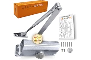 CERRAMATIC M-200, Cierrapuertas automatico, muelle puerta con brazo articulado hidráulico, muelle cierrapuertas de 40-65kg, cierre puerta con retenedor silencioso, cierra puertas automatica.