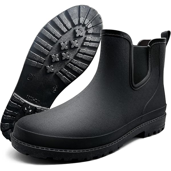 Mens Ankle Wellies Wide Fit Reinforced Toe Cap Short Wellies