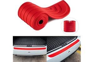 SINGARO Car Rear Bumper Protector, 41inch x3.5inch Car/SUV Universal Rubber Anti-Scratch Trunk Exterior Accessories（Red）