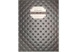 DÉKOKIND To Do Planer | DIN A4, 100+ Seiten, Register, Vintage Softcover | Dickes Checklisten Buch | Motiv: Elegant Black