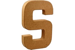 COUNTRY LOVE CRAFTS PAPIER MACHE Country Love Crafts 8.25-inch/ 20.5cm 3D Letter S Papier Mache, Beige
