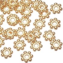 PandaHall Perline A Forma Di Fiore Stile Tibetano - 180 Pezzi Argento Antico Per Bigiotteria Fai Da Te