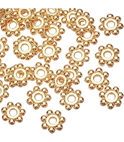 300 Goldene Blumen-Abstandshalter (6 Mm) – Aus Legierung, Für Schmuckbasteln & DIY