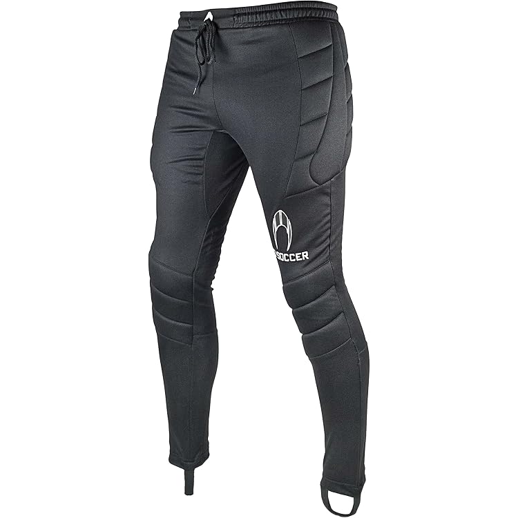 Ichnos Adult Goalkeeper Pants - Black Football Goalie Trousers For Futsal & Soccer