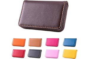Waylipun Visitenkartenetui, PU-Leder Premium Visitenkartenhalter, mit Magnetverschluss, zur Schonenden ​Aufbewahrung Ihrer Karte, Visitenkarten Etui für Damen und Herren (Kaffee)