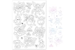 GLOBLELAND Timbro Silicone Elfo Timbri Trasparenti Animali Timbri Journaling in Silicone Trasparente per la Creazione di Biglietti e Decorazioni per Scrapbooking