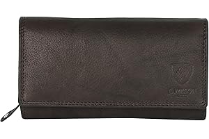 J. Wilson London Ladies Luxury Designer Wallet with Multiple Compartments, Soft Nappa Leather, RFID Blocking Wallet, Zip Pocket, Gift Box Included