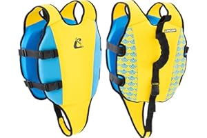 CRESSI Little Turtle Neoprene Swim Vest - Chaleco de Natación para Niños Equipado con Dos Asas - Una Ayuda Excelente para Flotar y Mantener el Equilibrio en el Agua