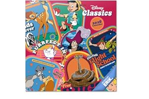 Grupo Erik - Calendrier Disney 2026 - Calendrier 2026 Mural Mensuel Les Classiques Disney │ Idee Cadeau : Calendriers Muraux │ De Janvier à Décembre : Espace pour notes et Illustrations (30x60 cm)