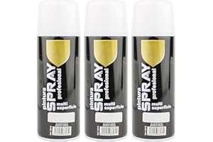 H HANSEL HOME Pintura Spray Blanco Mate 400 Ml - Pack de 3 Unidades