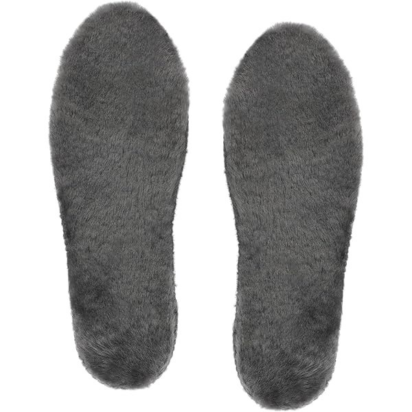 Riemot Lamsvachtinlegzolen, warme inlegzolen voor dames en heren, schapenvacht inlegzolen, winter, lamswol, comfortabele inlegzolen tegen kou, vocht, lamswol, warmtezolen voor schoenen, grijs, 39 EU