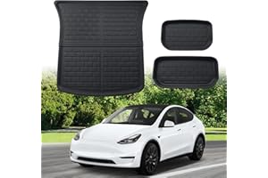 ECOZEN pour Tesla Model Y 2021-2024 Tapis de Coffre 3D Tapis de Protection Antidérapant Tapis de Coffre Toutes Saisons Doublure Résistant à l'usure Accessoires Modèle Y 2021 2022 2023 2024