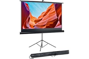 Pyle Beamer Leinwand 60 Zoll mit Stativ – Faltbare Projektorleinwand Tragbar mit Tasche, Ausziehbar mit Schwarzem Rahmen für Indoor/Outdoor, Heimkino, Schule, Büro & Präsentation